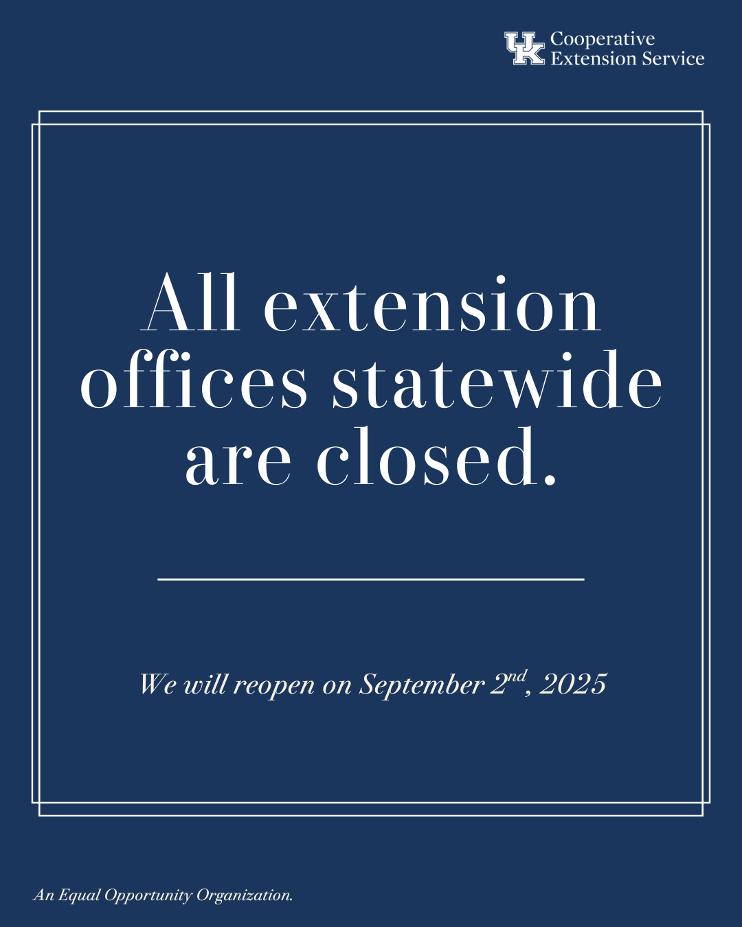 Labor Day Closing